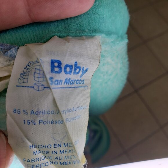 Original San Marcos Vintage Baby Blanket Cobija Teddy Bear Balloons 42 X 50 Tag - Picture 7 of 8
